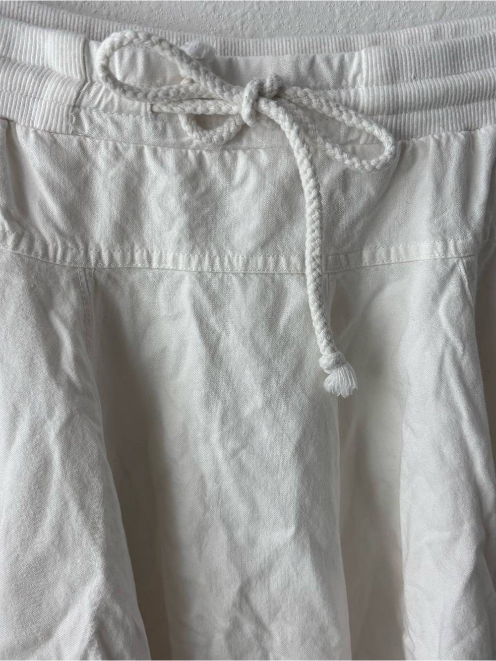White Drawstring Mini Skirt - Picture 4 of 6